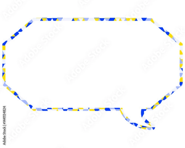 Fototapeta ステンドグラス風吹き出し　三角形模様　細長い八角形