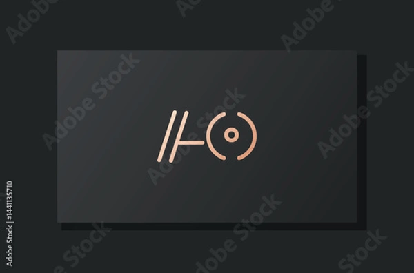 Fototapeta Abstract luxury initial letter AO logo.