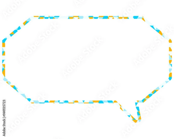 Fototapeta ステンドグラス風吹き出し　三角形模様　細長い八角形