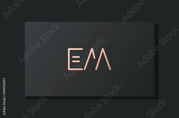 Fototapeta Abstract luxury initial letter EM logo.