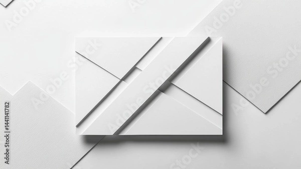 Obraz Elegant white envelopes arranged on a textured surface for a minimalist stationery design concept