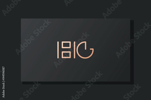 Fototapeta Abstract luxury initial letter HG logo.