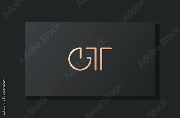 Obraz Abstract luxury initial letter GT logo.