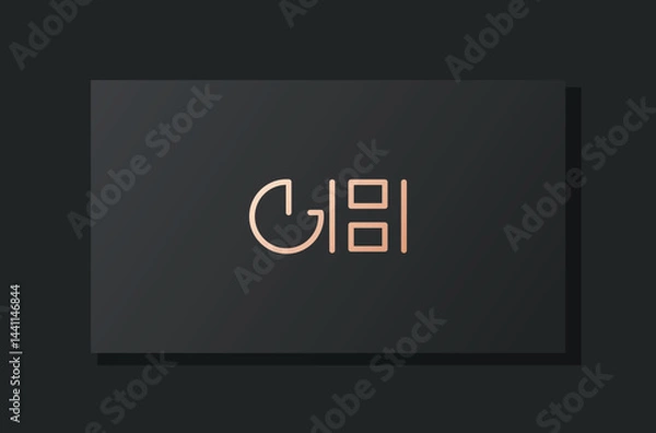 Obraz Abstract luxury initial letter GH logo.