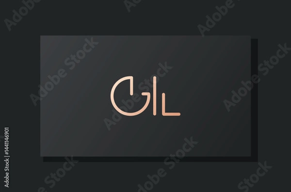 Obraz Abstract luxury initial letter GL logo.
