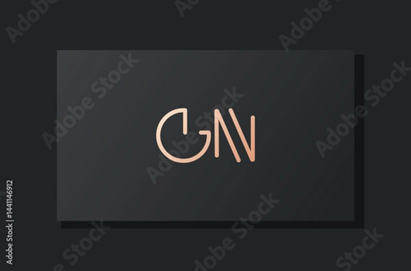Obraz Abstract luxury initial letter GN logo.