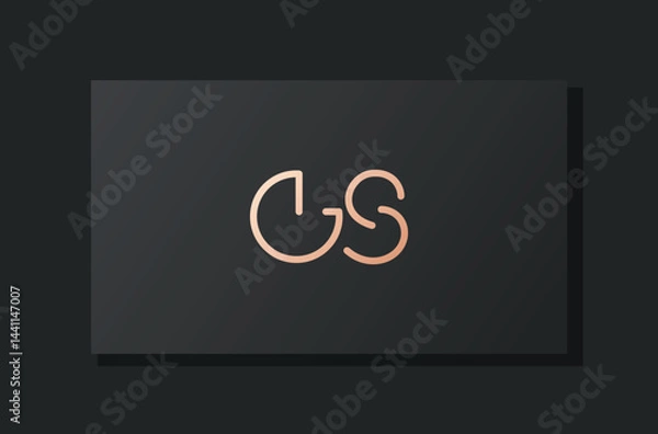 Obraz Abstract luxury initial letter GS logo.