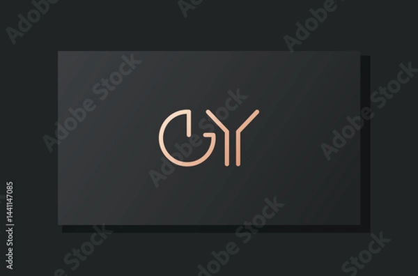 Obraz Abstract luxury initial letter GY logo.