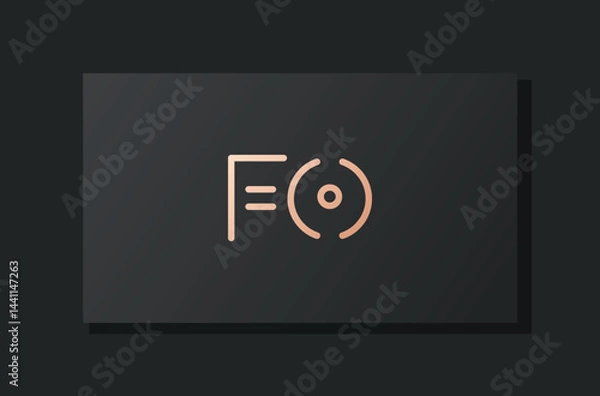 Obraz Abstract luxury initial letter FO logo.