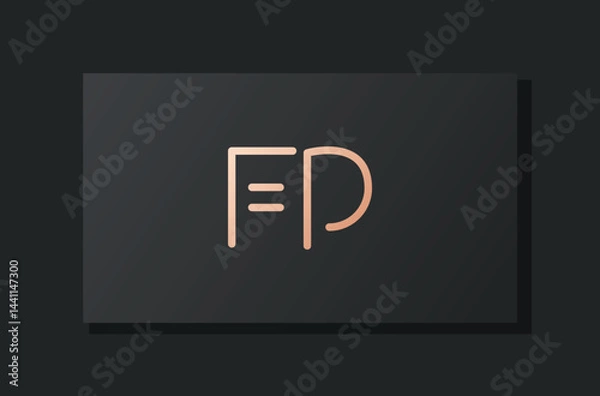 Obraz Abstract luxury initial letter FP logo.