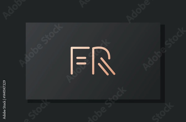 Obraz Abstract luxury initial letter FR logo.