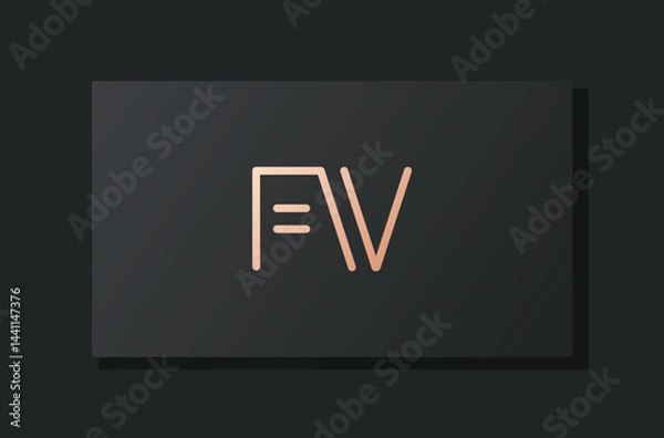 Obraz Abstract luxury initial letter FV logo.