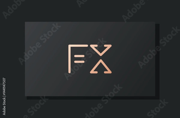 Obraz Abstract luxury initial letter FX logo.