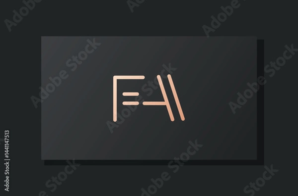 Obraz Abstract luxury initial letter FA logo.