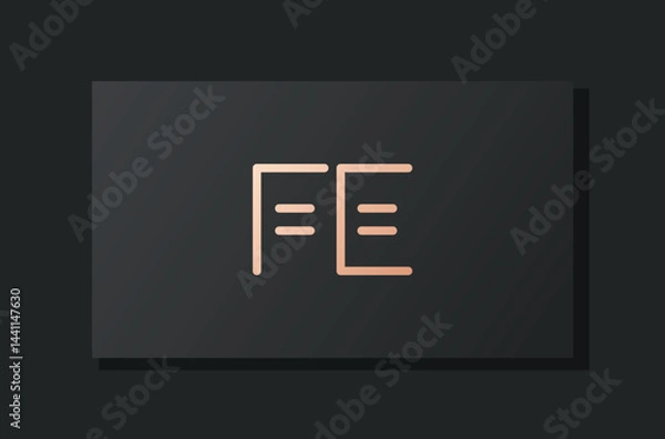 Obraz Abstract luxury initial letter FE logo.