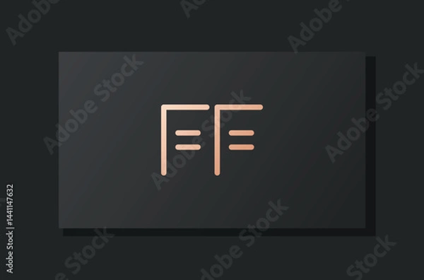 Obraz Abstract luxury initial letter FF logo.