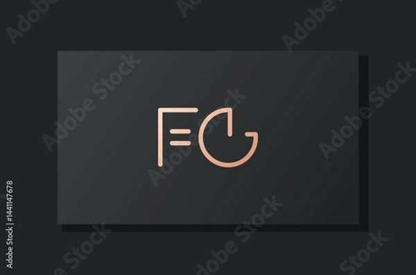 Obraz Abstract luxury initial letter FG logo.