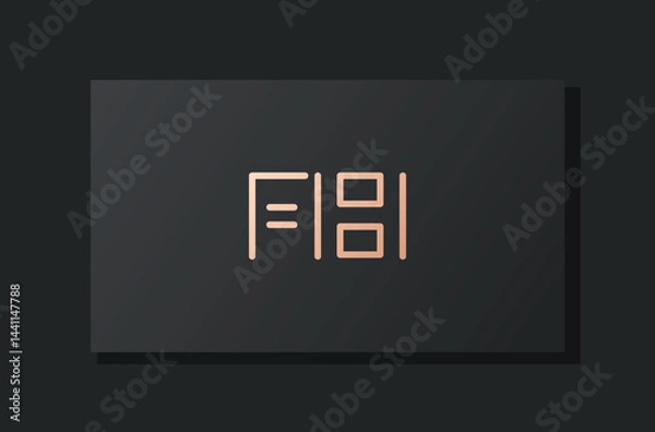 Obraz Abstract luxury initial letter FH logo.
