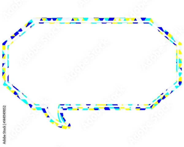 Fototapeta ステンドグラス風吹き出し　三角形模様　細長い八角形