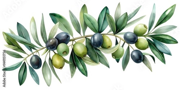 Obraz vector illustration of olive branch