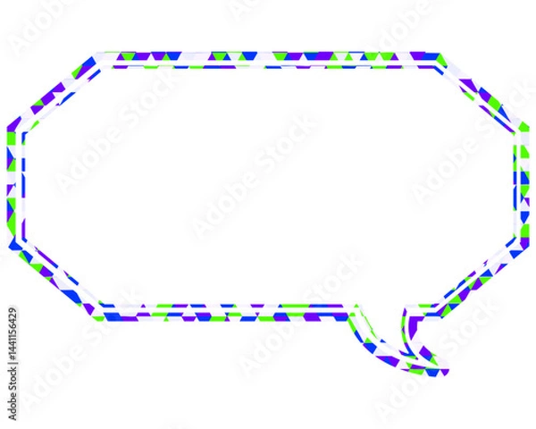 Fototapeta ステンドグラス風吹き出し　三角形模様　細長い八角形