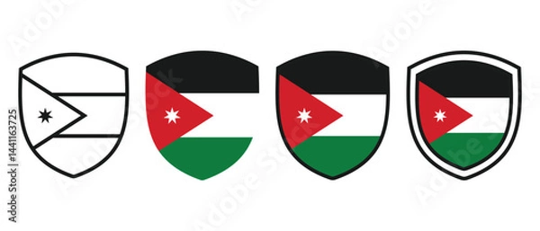 Obraz Shield protect with Jordan flag icon. Illustration vector