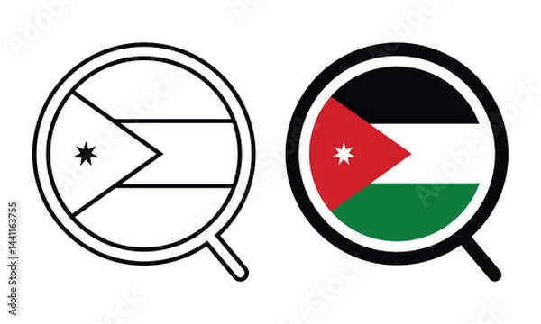 Obraz Look for Jordan flag icon. Illustration vector