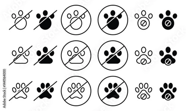 Obraz No animal icon. No pets allowed. Illustration vector