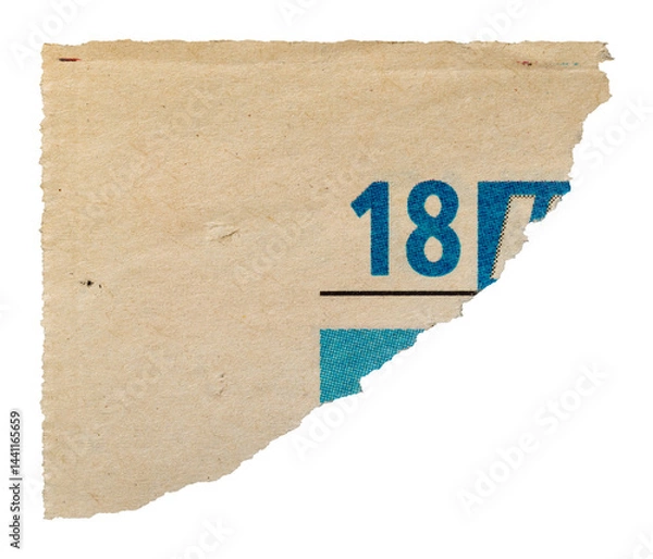Obraz Scrap of old yellowed newspaper isolated element to create a collage