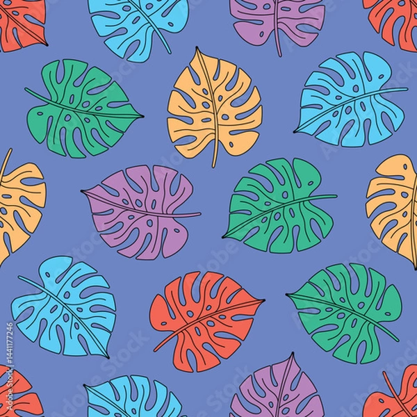 Fototapeta Tropical Leaves Pattern Monstera Background