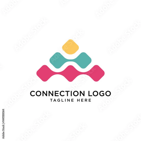Obraz Connection Logo Graphic Design Vector