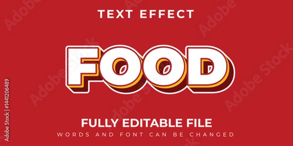 Fototapeta Food Simple Text Effect With Maroon Background