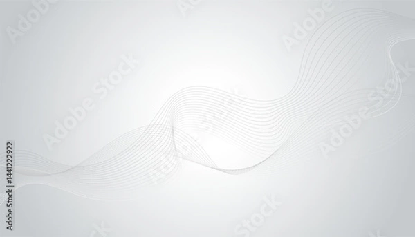 Obraz Abstract white background with gray dynamic curve. Vector illustration