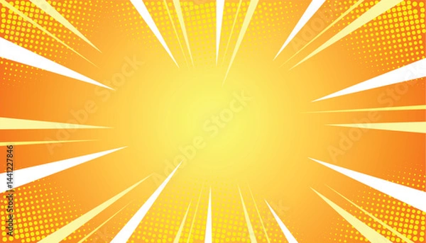 Fototapeta yellow comic vector background with modern style