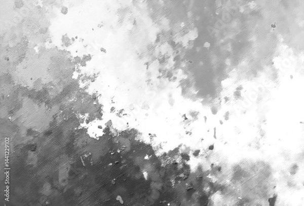 Fototapeta Abstract texture, grayscale splatters, moody clouds, ink blots, smoky wisps, soft edges, misty atmosphere, subtle patterns
