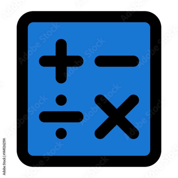 Obraz Symbol set illustrating basic mathematical operations for educational materials, apps, or websites.