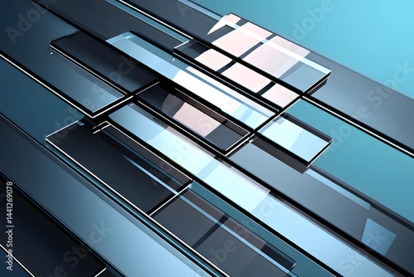 Fototapeta Layered Glass Data Display