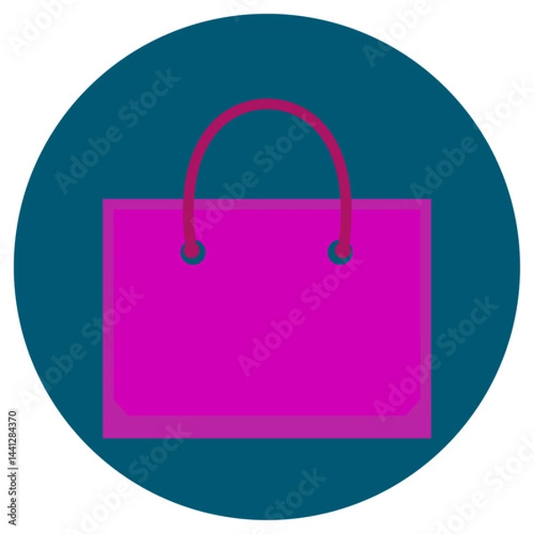 Fototapeta Stylish pink shopping bag vector design perfect for online sale, fashion promos, and commercial use. Ideal for packaging, retail, or gift concepts. Isolated, modern, reusable, and ready to sell.