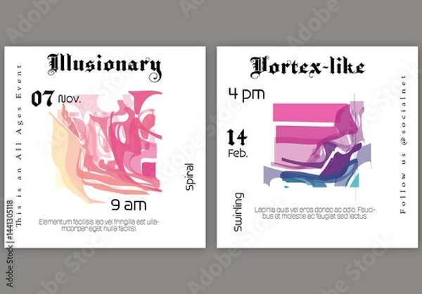 Obraz Social Media Square Post with Abstract Shuttered Glass Shape Simple on White Background