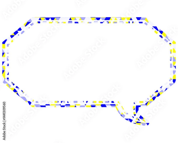 Fototapeta ステンドグラス風吹き出し　三角形模様　細長い八角形