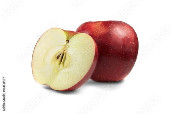 Fototapeta Studio isolated red apple and slice