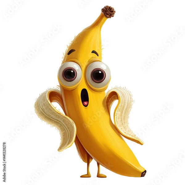 Fototapeta Funny banana illustration isolated on transparent background