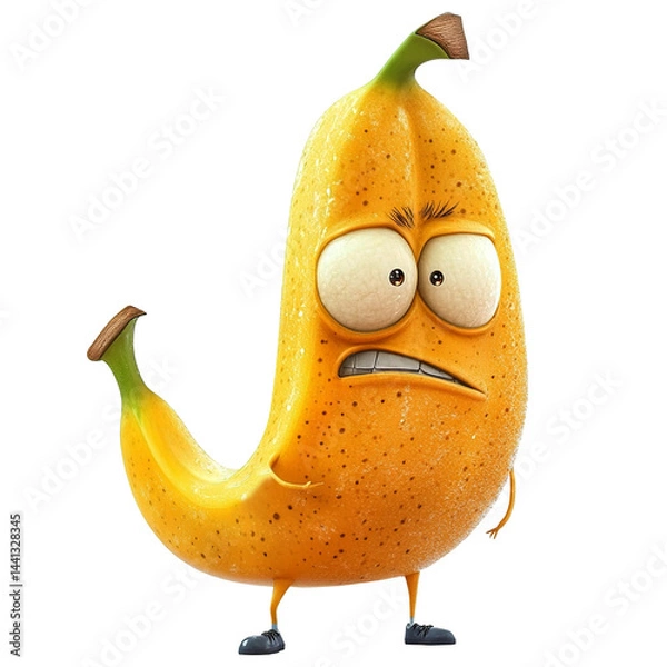 Fototapeta Funny banana illustration isolated on transparent background