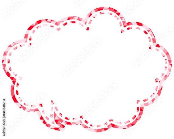 Fototapeta ステンドグラス風吹き出し　三角形模様　丸みのある雲形