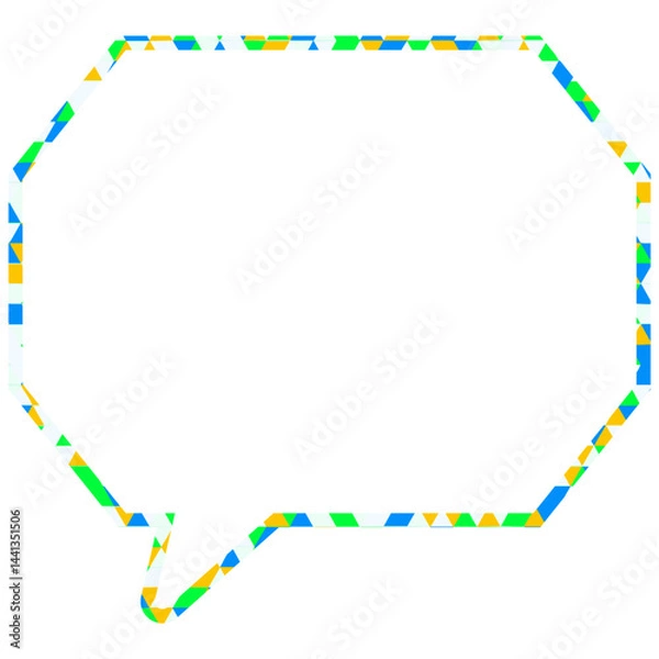 Fototapeta ステンドグラス風吹き出し　三角形模様　角のある八角形