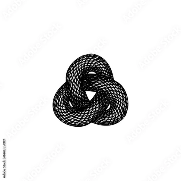 Fototapeta Trinity Knot Snake hand drawing vector isolated on background.