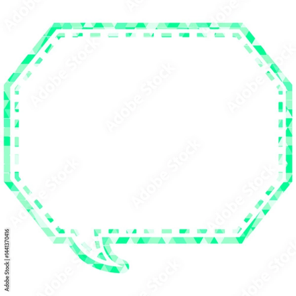 Fototapeta ステンドグラス風吹き出し　三角形模様　角のある八角形