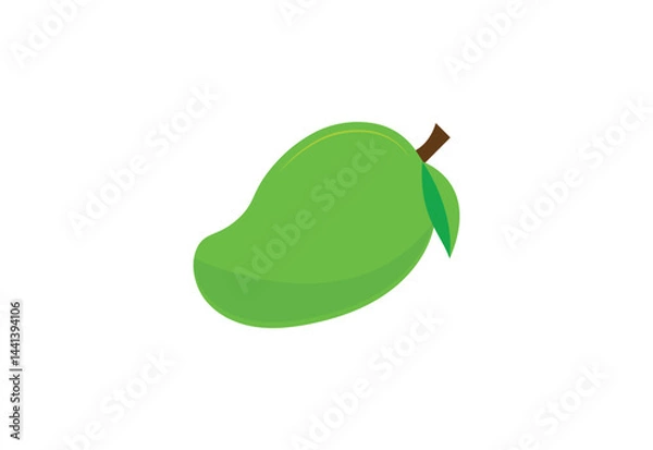 Fototapeta Fresh Mango with leaves logo design, Vector design concept