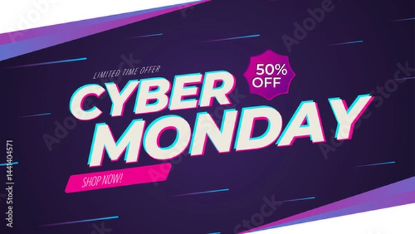 Fototapeta Gradient futuristic cyber monday background