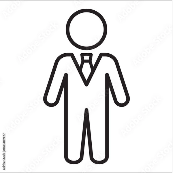 Fototapeta businessman icon. businessman standing icon. full body avatar. icon symbol suitable for employee, executive, profile, account. vector illustration, 